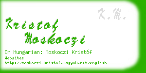 kristof moskoczi business card