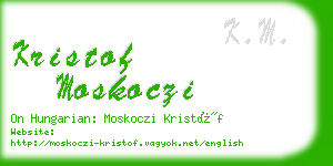 kristof moskoczi business card